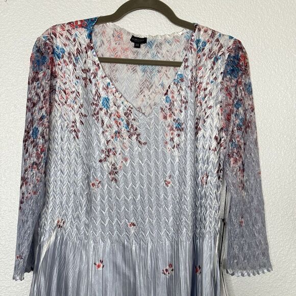 Komarov Dress Women 3X Ruffle Lace Sleeve Charmeuse Cocktail Party Formal - Picture 3 of 15